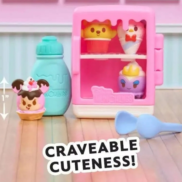 Disney Munchlings Mini Munch Pink Display Scented Figures 7 Pieces Series 1 NIB - Picture 3 of 3